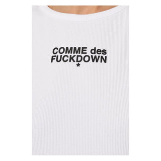 Comme Des Fuckdown White Cotton Women Top