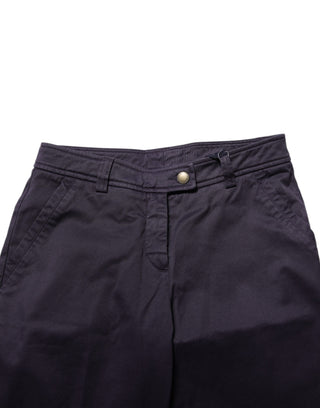 Incotex Dark Purple Mid Waist Casual Straight Pants
