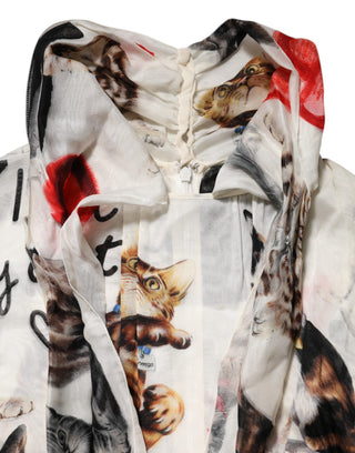 Dolce & Gabbana Multicolor Animal Print Silk Ascot Maxi Dress