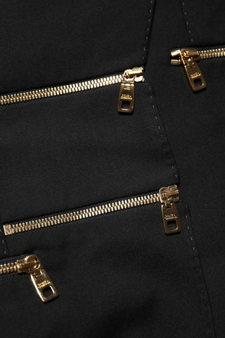 Dolce & Gabbana Black Wool Zipper Detailing Blazer Jacket