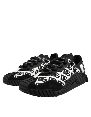 Dolce & Gabbana Black Logo Lace Up Low Top NS1 Sneakers Shoes