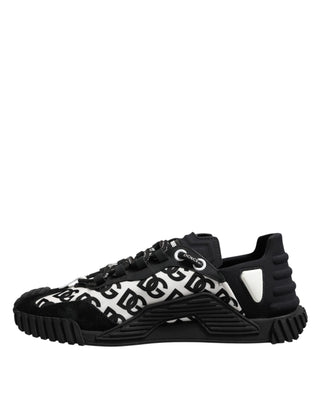 Dolce & Gabbana Black Logo Lace Up Low Top NS1 Sneakers Shoes