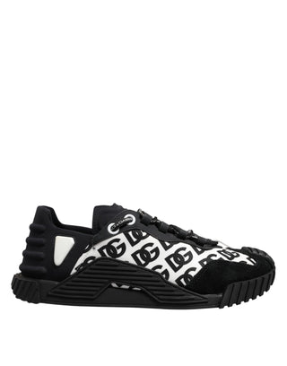 Dolce & Gabbana Black Logo Lace Up Low Top NS1 Sneakers Shoes