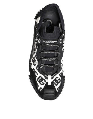 Dolce & Gabbana Black Logo Lace Up Low Top NS1 Sneakers Shoes