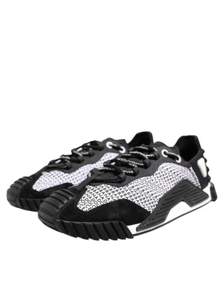 Dolce & Gabbana Black Logo Lace Up Low Top NS1 Sneakers Shoes