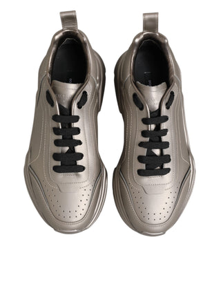 Dolce & Gabbana Silver DAYMASTER Leather Men Sneakers Shoes