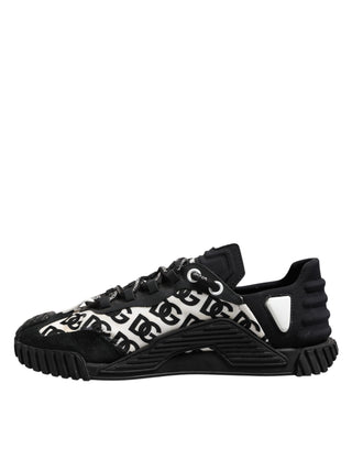 Dolce & Gabbana Black Logo Lace Up Low Top NS1 Sneakers Shoes