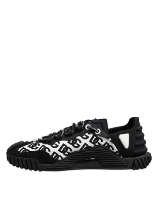 Dolce & Gabbana Black Logo Lace Up Low Top NS1 Sneakers Shoes