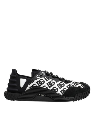 Dolce & Gabbana Black Logo Lace Up Low Top NS1 Sneakers Shoes
