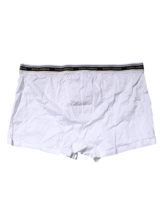 Dolce & Gabbana White Cotton Stretch Regular Boxer Underwear