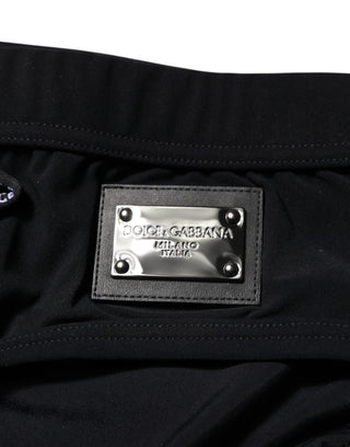 Dolce & Gabbana Black Logo Plaque Men Beachwear Brief Swimwear