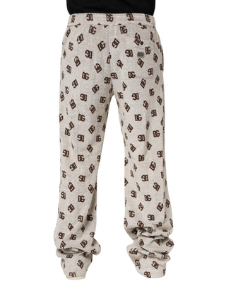 Dolce & Gabbana White Logo Print Jogger Men Sweatpants Pants