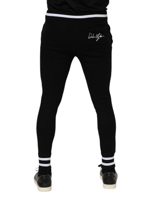 Dolce & Gabbana Black Wool Men Jogger Sweatpants Pants
