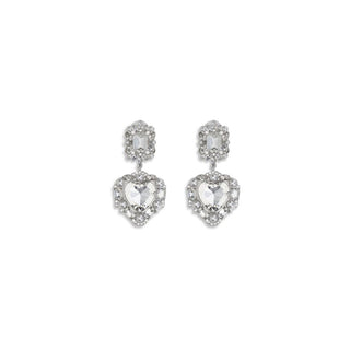 Self-Portrait Earrings with heart-shaped pendant