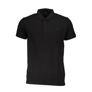 Cavalli Class Black Cotton Polo Shirt
