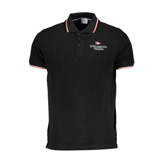 Scuola Nautica Black Cotton Polo Shirt