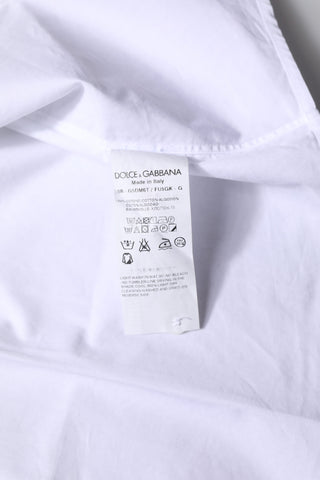 Dolce & Gabbana White Cotton GOLD Long Sleeves Formal Shirt