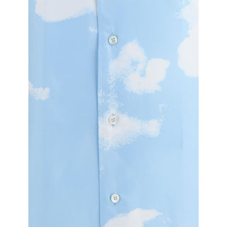 Moschino Light Blue Silk Pattern Shirt