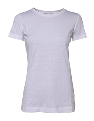 Dolce & Gabbana White Cotton Short Sleeves Round Neck T-shirt