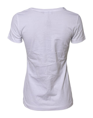 Dolce & Gabbana White Cotton Short Sleeves Round Neck T-shirt