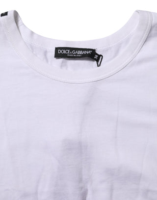 Dolce & Gabbana White Cotton Short Sleeves Cropped T-shirt
