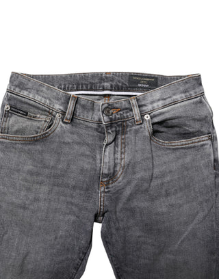 Dolce & Gabbana Gray Cotton Skinny Men Denim Trouser Jeans