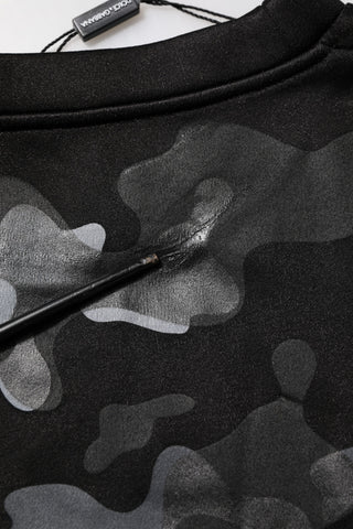 Dolce & Gabbana Black Camouflage Pullover Sweatshirt Sweater