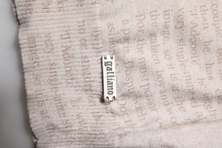 John Galliano Beige Printed Logo Roundneck Long Sleeves Men Sweater