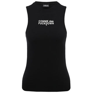Comme Des Fuckdown Black Cotton Women Tank Top