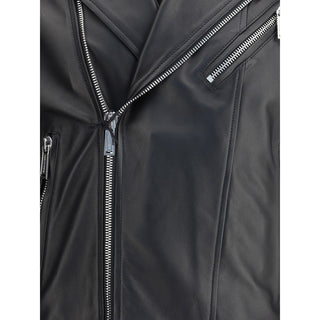 Dsquared² Black Calf Leather Bos Taurus Biker Jacket