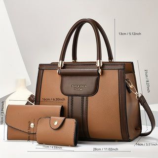 Stylish Tote Bag for Women - Versatile and Stylish Shoulder Bag with Matching Wallet, Durable PU Material, Zipper Closure 