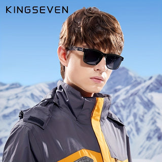 KINGSEVEN Men's Polarized Sunglasses Square Frame Pattern 