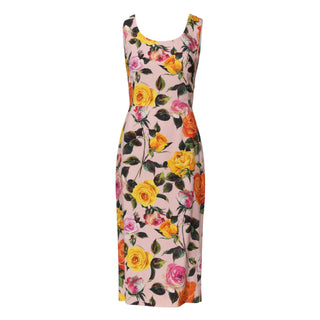 Dolce & Gabbana Multicolor Floral Knee Length Sheath Dress