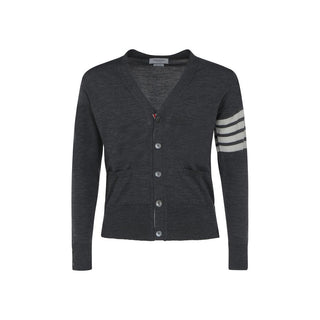Thom Browne Gray Fleece Wool Cardigan