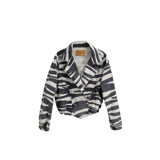 Retrofête Black And White Cotton Blazer