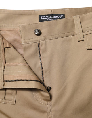 Dolce & Gabbana Beige Mid Waist Cargo Tapered Pants
