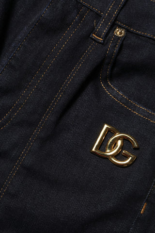 Dolce & Gabbana Blue Cotton High Waist Skinny Denim Jeans