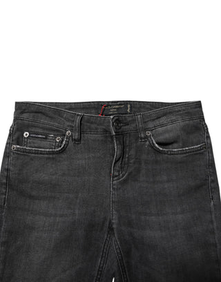 Dolce & Gabbana Black Cotton Low Waist Skinny Denim Jeans