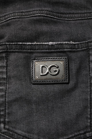 Dolce & Gabbana Black Cotton Low Waist Skinny Denim Jeans