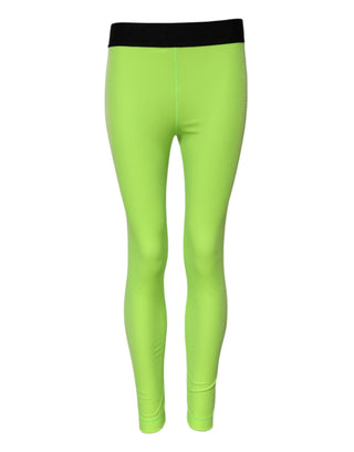 Dolce & Gabbana Green Nylon Slim Fit Leggings Pants