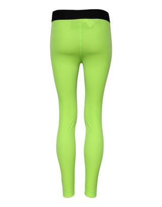 Dolce & Gabbana Green Nylon Slim Fit Leggings Pants
