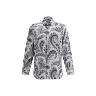 Etro Gray Cotton Pattern Shirt