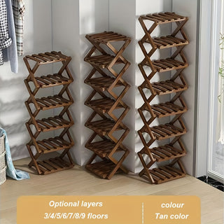 Retractable Shoe Rack with Free Installation, 3-9 Layers Foldable Shoe Rack, Narrow Door Home, Simple Multi-layer Shoe Cabinet 