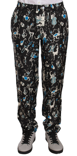 Dolce &amp; Gabbana Elegant Silk Lounge Pants with Unique Print