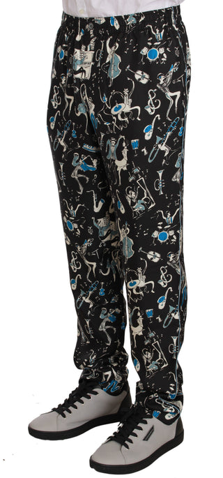 Dolce &amp; Gabbana Elegant Silk Lounge Pants with Unique Print