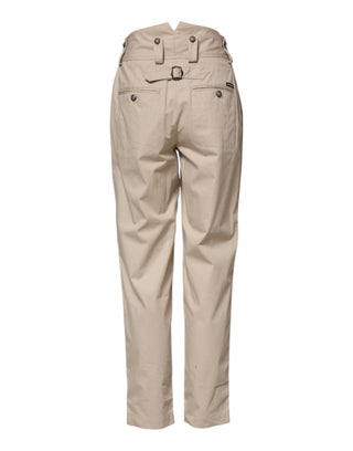 Dolce & Gabbana Beige Cotton High Waisted Pants
