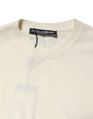 Dolce & Gabbana White Silk Short Sleeves Blouse Pullover Top
