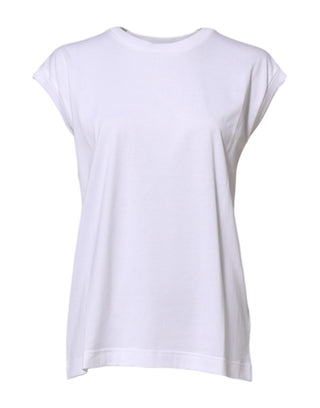 Dolce & Gabbana White Cotton Sleeveless Women Tank T-shirt