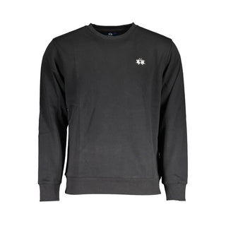 La Martina Black Cotton Men Sweater