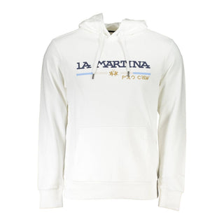 La Martina White Cotton Sweatshirt